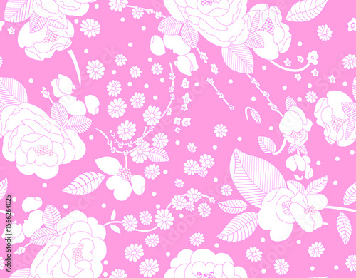 Seamless ethnic summer floral Design print