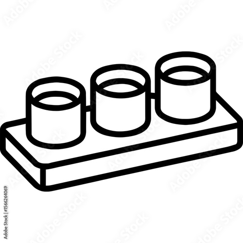 Tattoo ink caps disposable tray outline icon vector