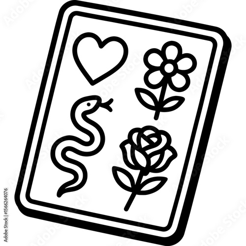 Tattoo practice skin outline icon vector