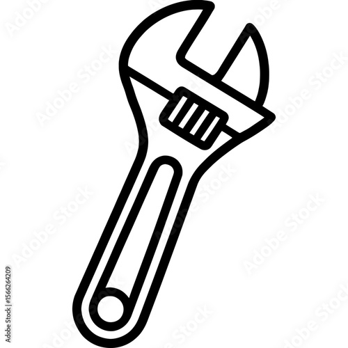 Wrench outline icon vector