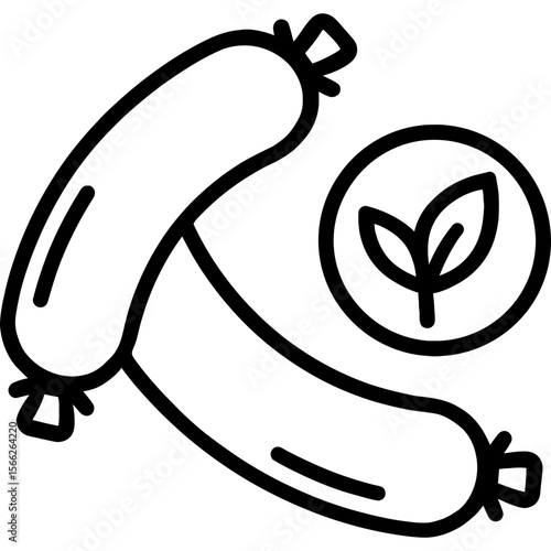 Vegan sausages outline icon vector