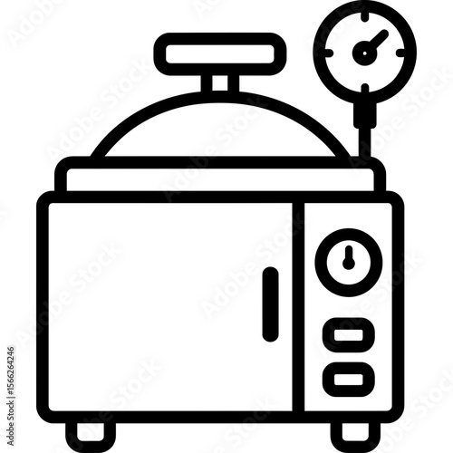 Autoclave sterilizer outline icon vector