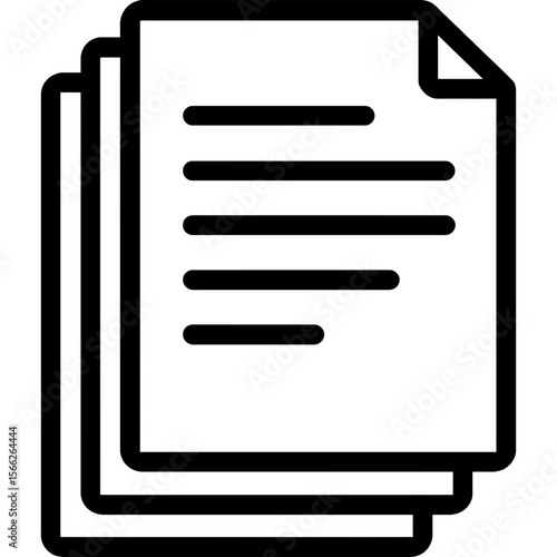 Stacked papers document outline icon vector
