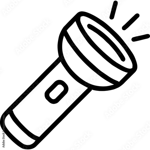 Flashlight outline icon vector