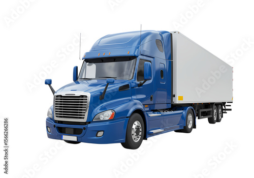 Powerful Blue Semi-Truck: Logistics and Transportation