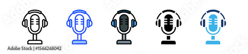 Podcast Icon Collection With Multiple Styles