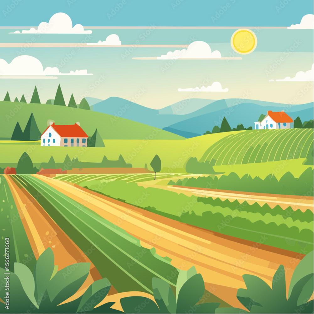 Obraz premium Sustainable agriculture plant cultivation isolated cartoon