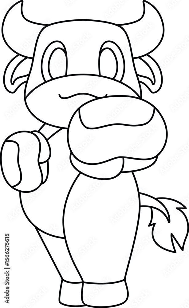 Obraz premium Bull Boxer Boxing gloves Boxing Animal Vector Graphic Art Illustration