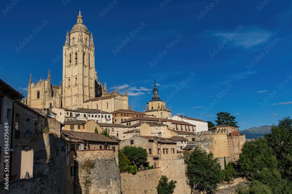 Tower of the Cathedral of Segovia in the old town Segovia Spain Tower of the Cathedral of Segovia in the old town Segovia Spain