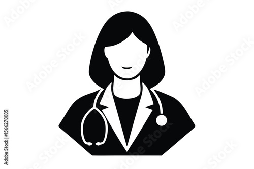 woman doctor vector icon