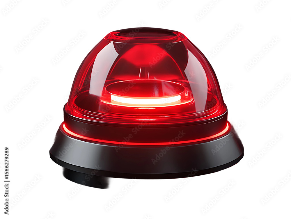 3D Of Red Emergency Alert Light on Transparent Background 3D Of Red Emergency Alert Light on Transparent Background