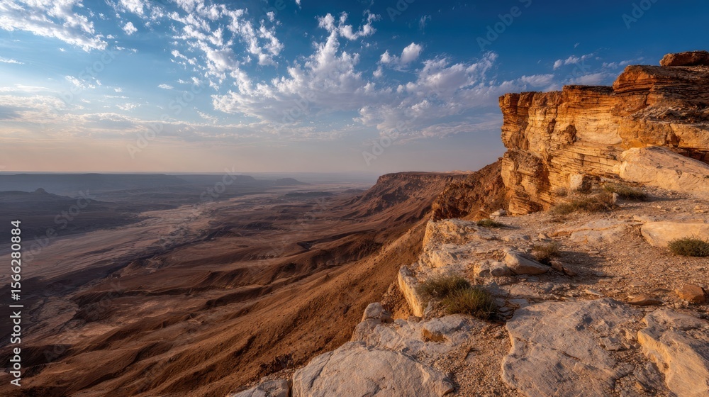 Naklejka premium Vast Desert Canyon Landscape at Sunrise