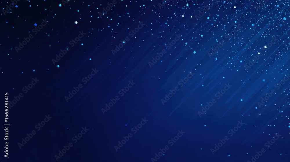 Fototapeta premium Dark Blue Abstract Background with Glitter and Stars