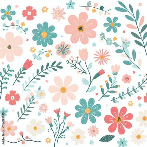 Wallpaper Mural Flower pattern (3) Torontodigital.ca