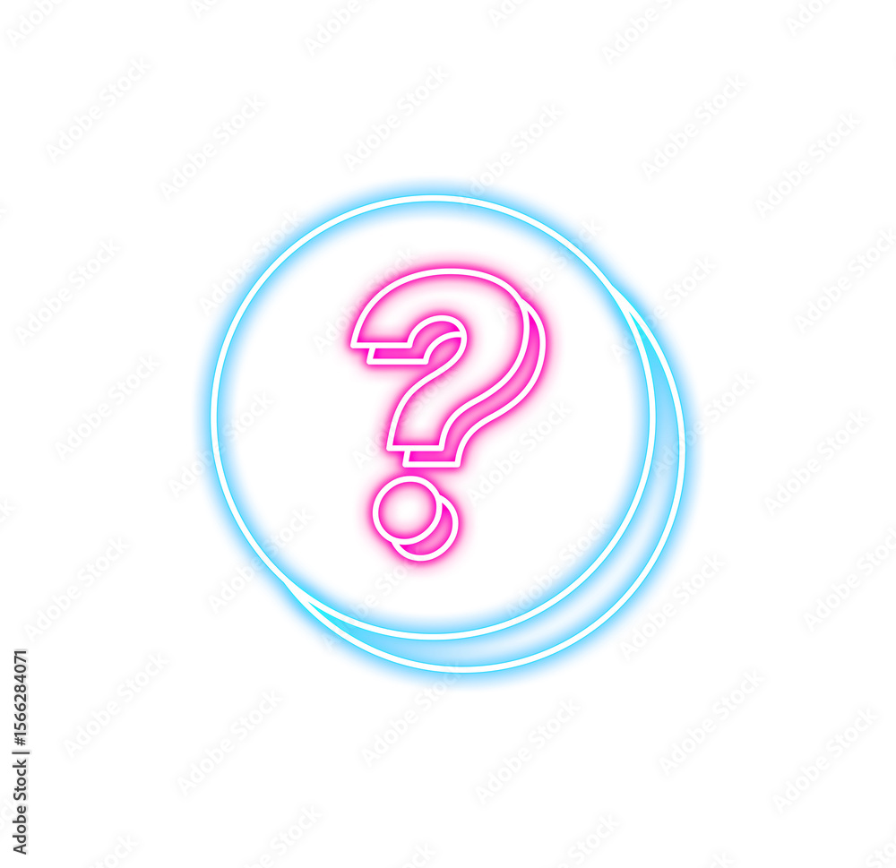 Neon Question Mark Illustration Neon Question Mark Illustration