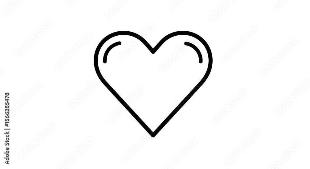 A minimalist black outline of a heart symbol on a clean white background, representing love, affection, and digital interaction. A minimalist black outline of a heart symbol on a clean white background, representing love, affection, and digital interaction.