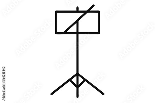 A Simple Outline Of A Music Stand For A Clean And Minimalist Band Or Orchestra Icon