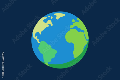 A Simple Graphic Depiction Of The Earth From Space For A Clean And Global Icon