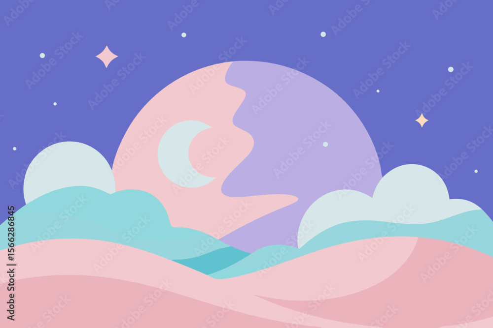 Obraz premium A Dreamlike Scene With Soft And Blended Colors For A Fun And Magical Abstract Vibe