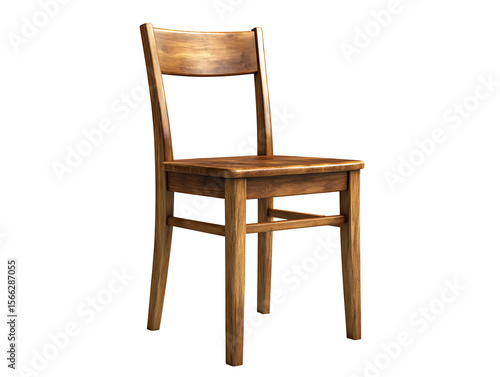 Wallpaper Mural 3D Of Simple Wooden Chair on Transparent Background Torontodigital.ca