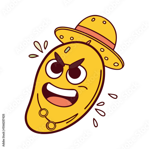 Mango With Funny Cartoon Face