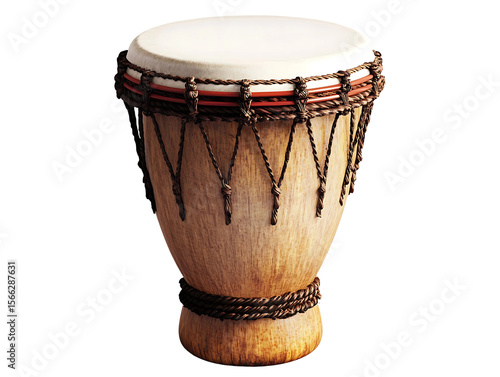 3D Of African Djembe Drum on Transparent Background