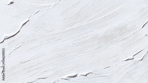 A white background and scattered acrylic paint brushstrokes form an abstract frame for text or design, the perfect flat lying background for creative projects, high resolution.