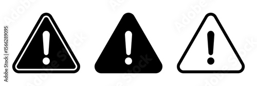 Set of caution, danger and warning signs