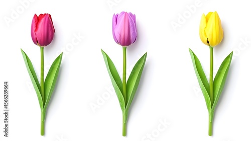 Wallpaper Mural Vibrant Spring Tulips,  Red, Purple, Yellow Flowers Torontodigital.ca