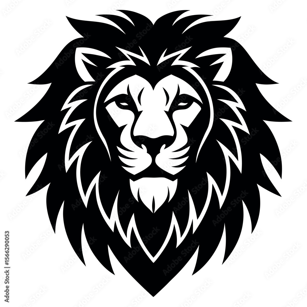 Obraz premium Lion head logo vector illustration. 