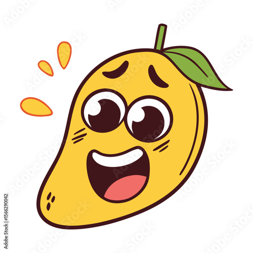 Mango With Funny Cartoon Face