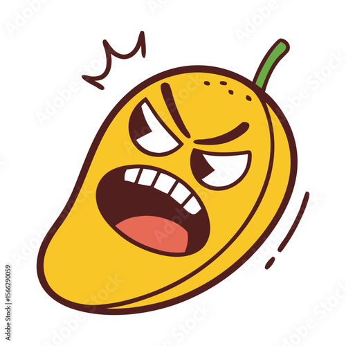 Mango With Funny Cartoon Face