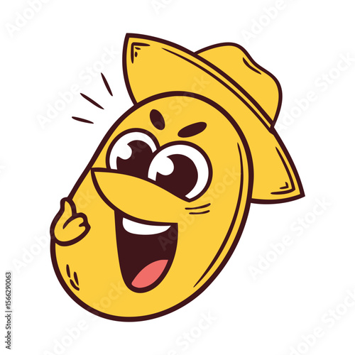 Mango With Funny Cartoon Face