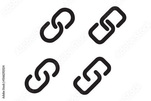 Black solid icon for link