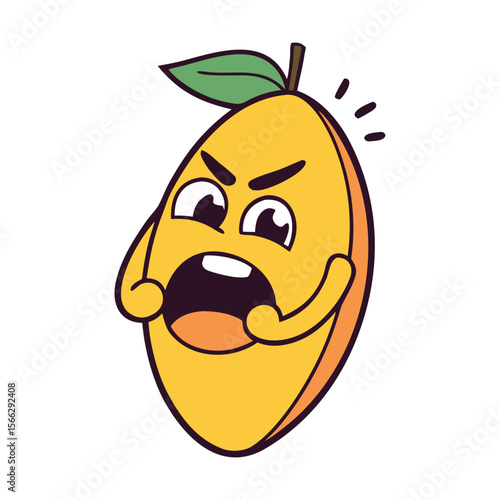 Mango With Funny Cartoon Face