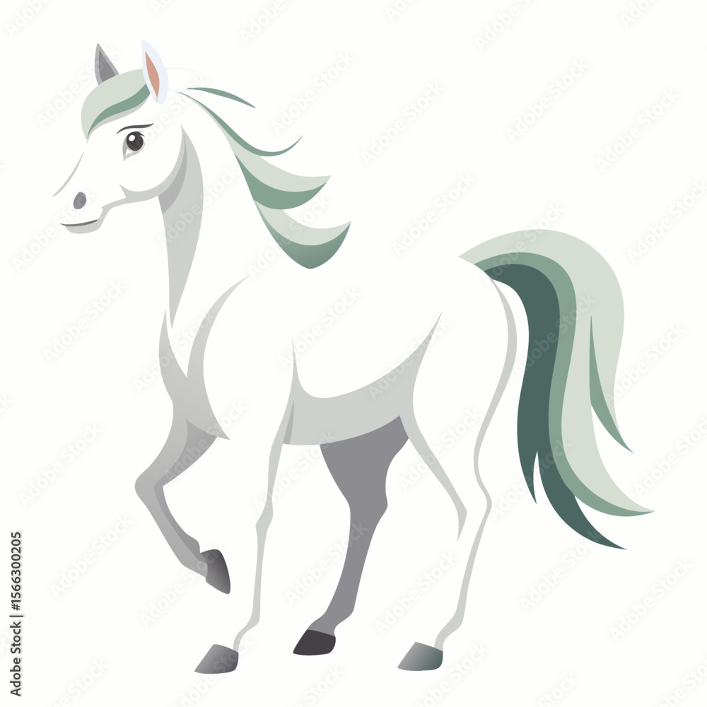 Obraz premium white horse vector illustration