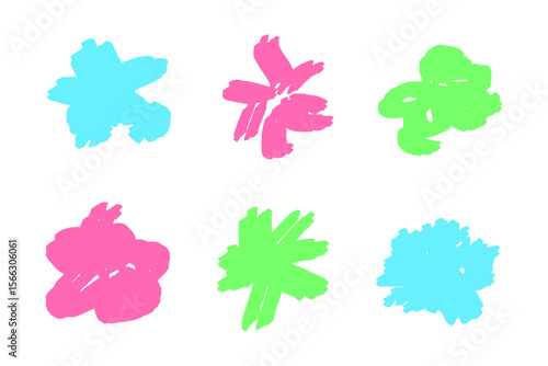 おしゃれな手描きのあしらいのイラストセット