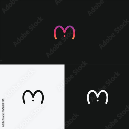 m letter wave logo vector