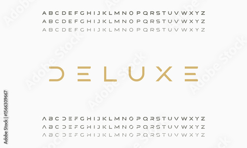 Deluxe modern alphabet fonts. Typography elegance for electronic property creative font