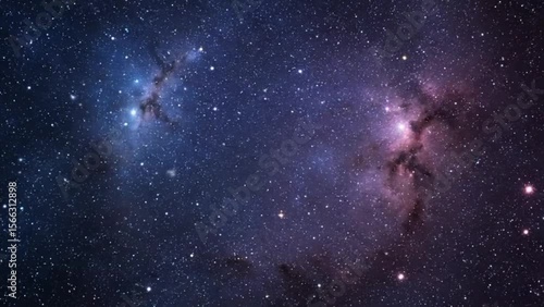 Starfield and Colorful Nebula in Outer Space