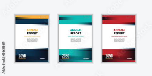 Modern folding ribbon theme book cover template in gradient color. A4 size book cover template for annual report, magazine, booklet, proposal, portfolio, brochure, poster