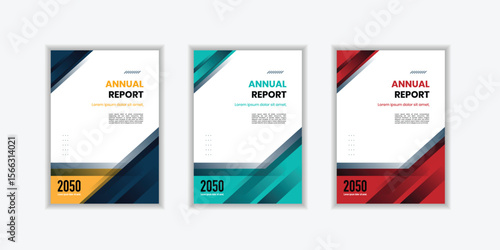 Modern folding ribbon theme book cover template in gradient color. A4 size book cover template for annual report, magazine, booklet, proposal, portfolio, brochure, poster