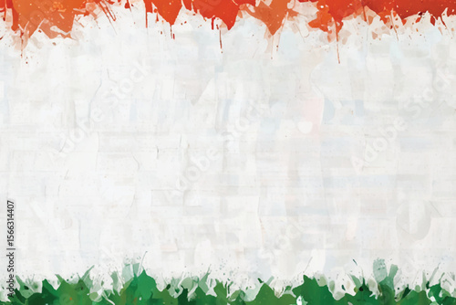 indian flag tricolor watercolor background 15th august indepedence day and 26 january republic day saffron, orange and green watercolour vector banner or poster design