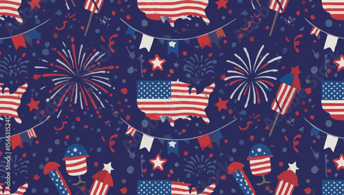 Fourth of July Fun: Seamless Pattern USA