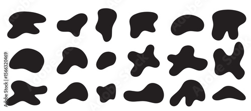 Fluid blob shape vector for abstract design. set banner simple shape template for presentation, flyer, isolated on white background
