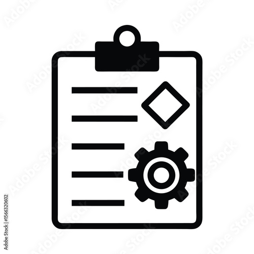 Black Checklist Clipboard Icon Vector Illustration