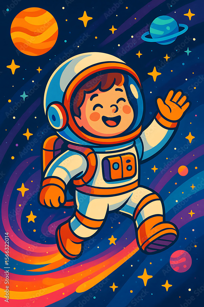 Pixel Art Astronaut Child in Space Cosmic Adventure Illustration Pixel Art Astronaut Child in Space Cosmic Adventure Illustration