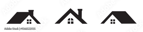 Elegant house logo  , Real estate symbol, Roof icon set , vector illustration.