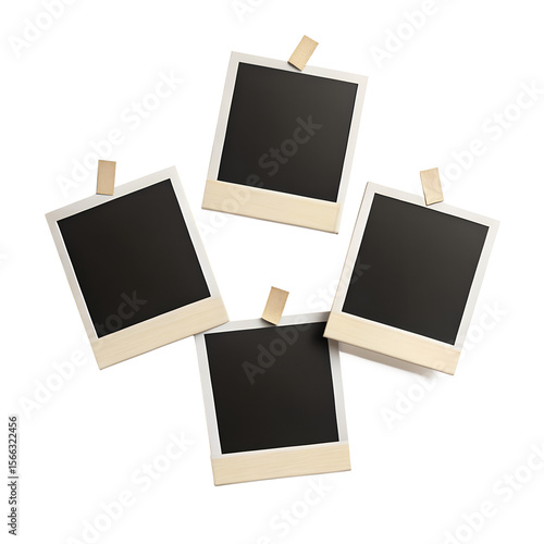 blank photo frames on rope	