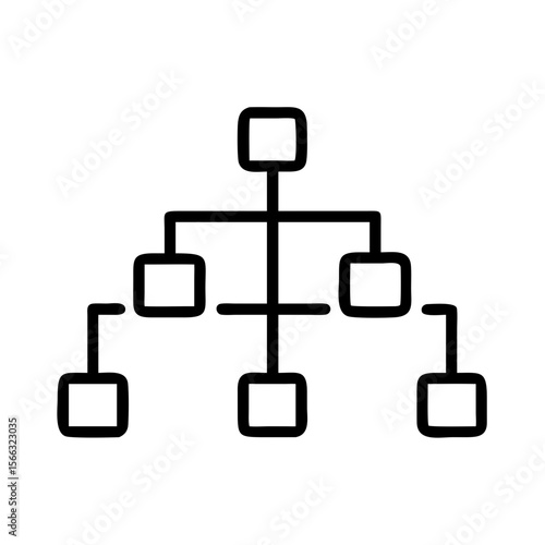 Organizational chart showing hierarchy with interconnected boxes.  This simple organizational chart illustrates a clear hierarchy.  Use this chart for presentations, reports.